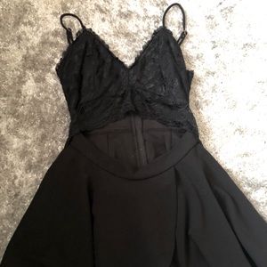 Lace top skater dress